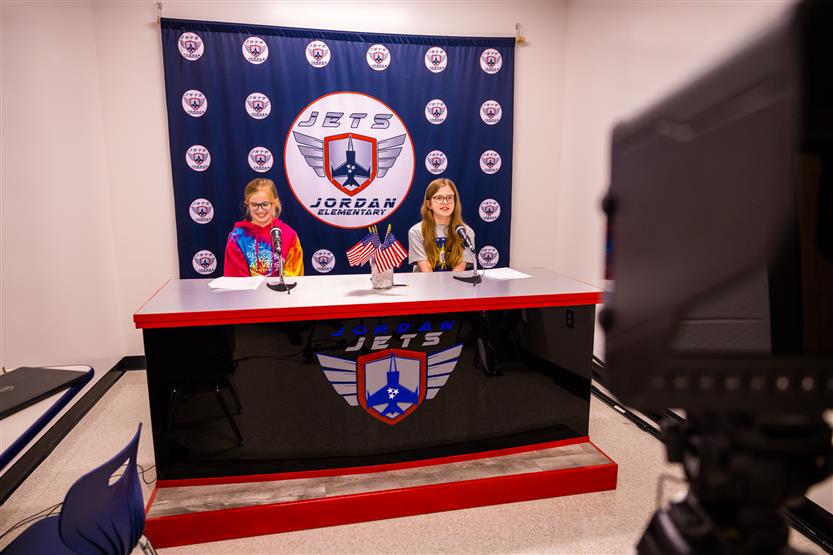 Jordan Elementary students in broadcasting